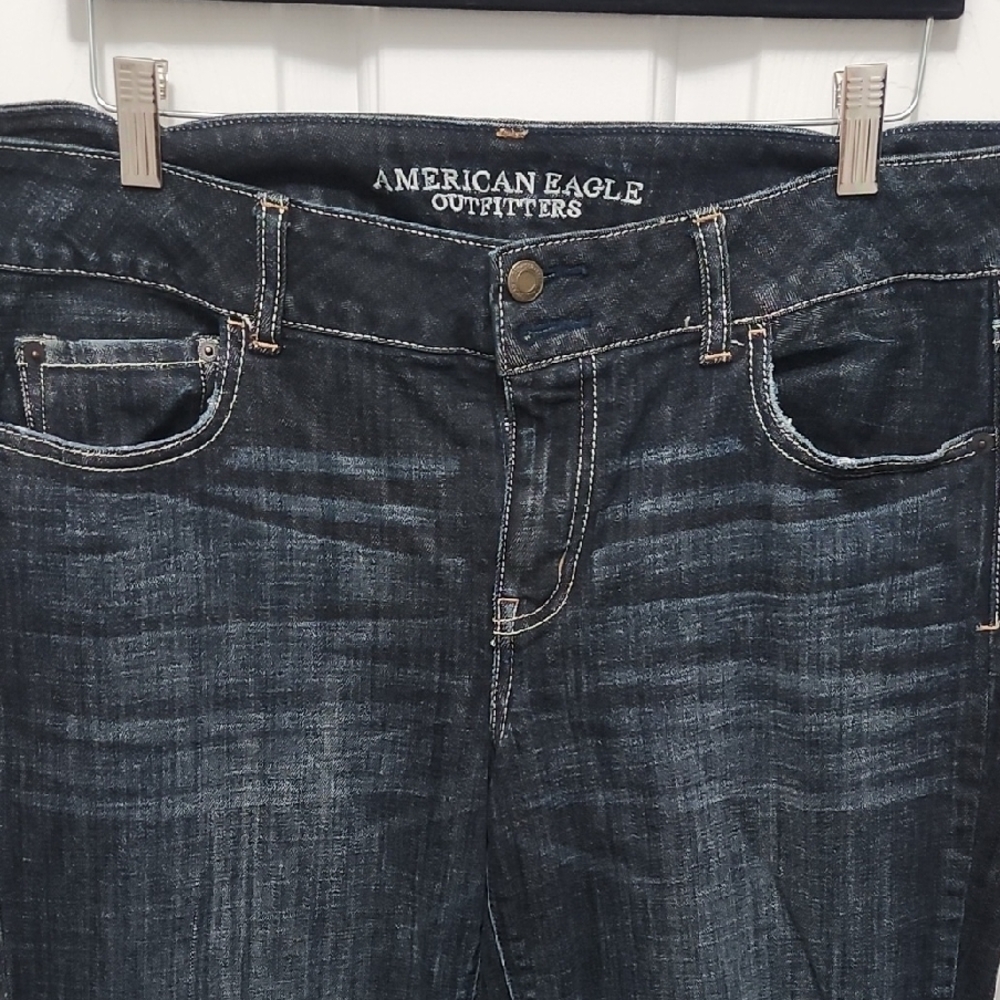 American Eagle Outfitters High Rise Blue Jeans with Faded Wash